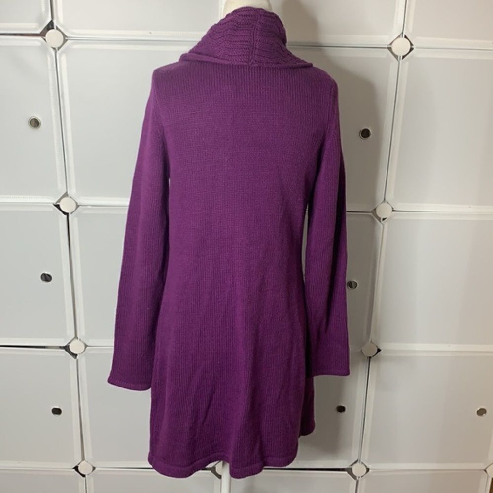 Leo & Nicole Purple Open Front Knit Cardigan Size Small - Picture 2 of 8